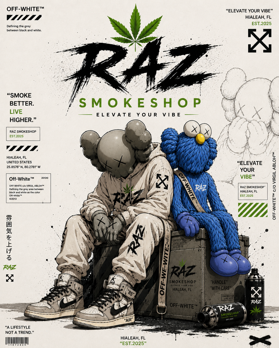 RAZ illustrated streetwear artwork