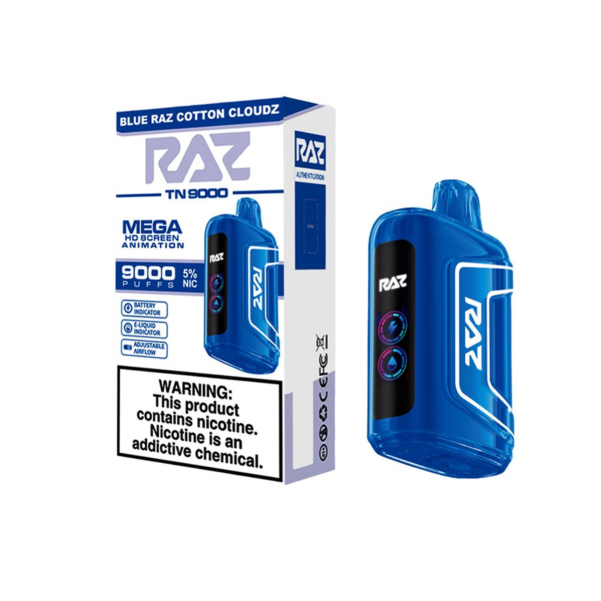 RAZ VAPE 9000 BLUE RAZ - The Ultimate Cotton Cloudz Experience