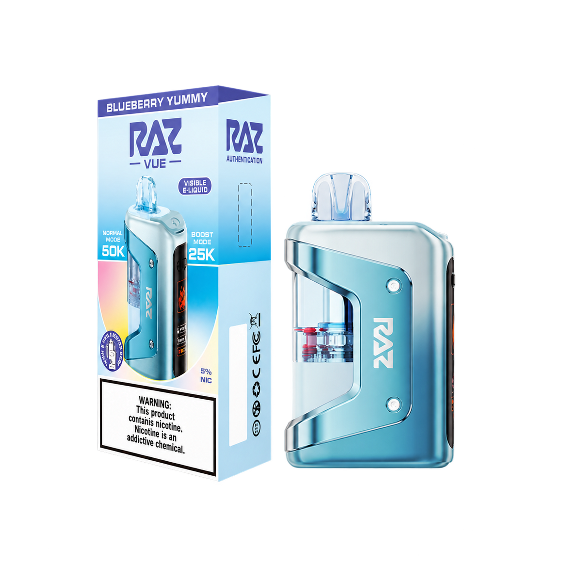 RAZ VUE 50K Bluberry Yummy Disposable FULL KIT