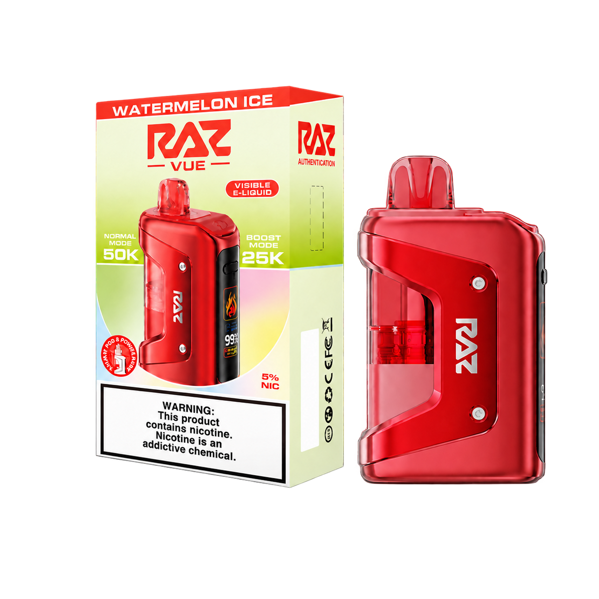 RAZ VUE 50K Watermelon Ice Disposable FULL KIT