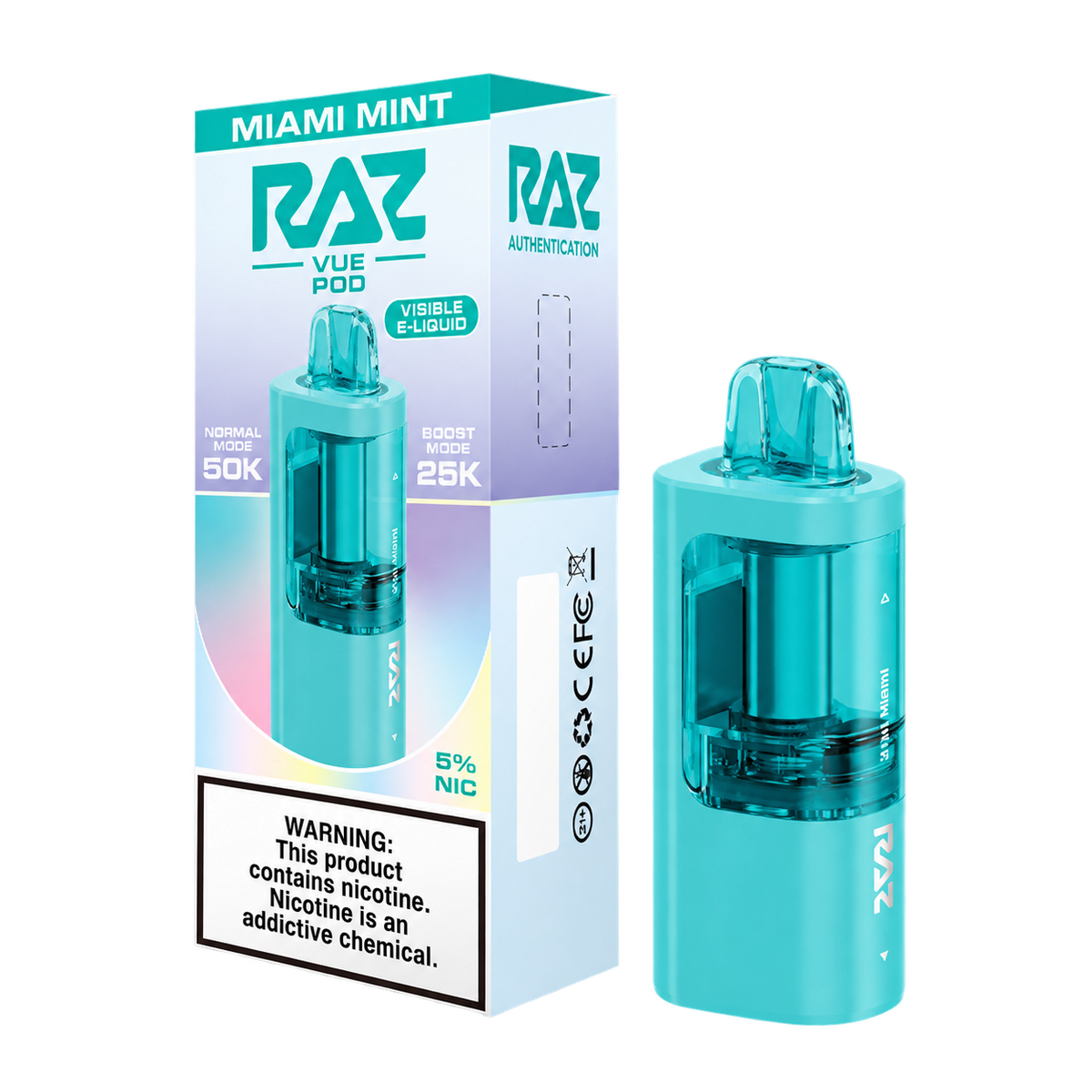 RAZ VUE 50K Miami Mint Disposable Pods