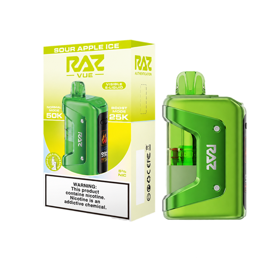 RAZ VUE 50K SOUR APPLE ICE Disposable FULL KIT