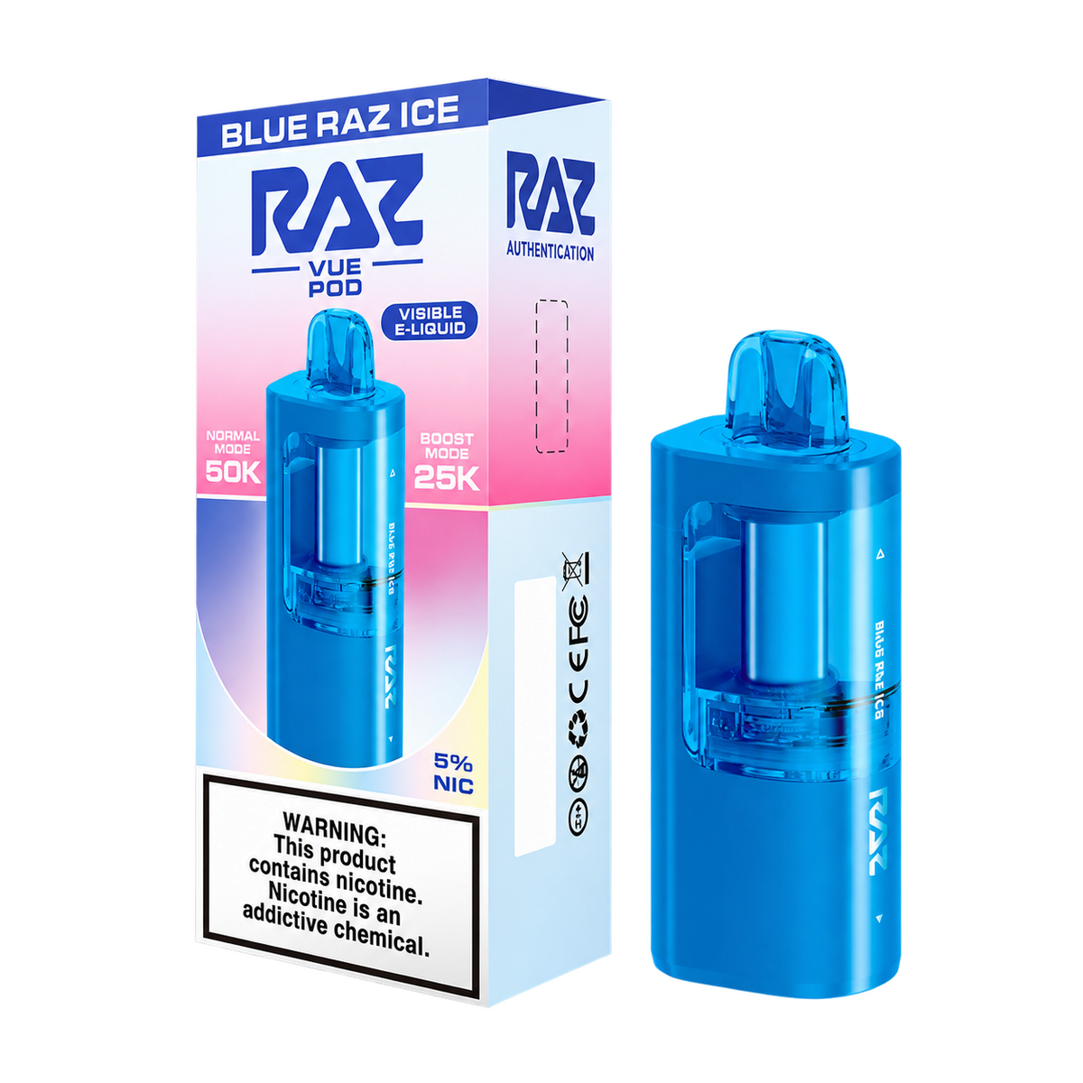 RAZ VUE 50K Blue Raz Ice Disposable Pods