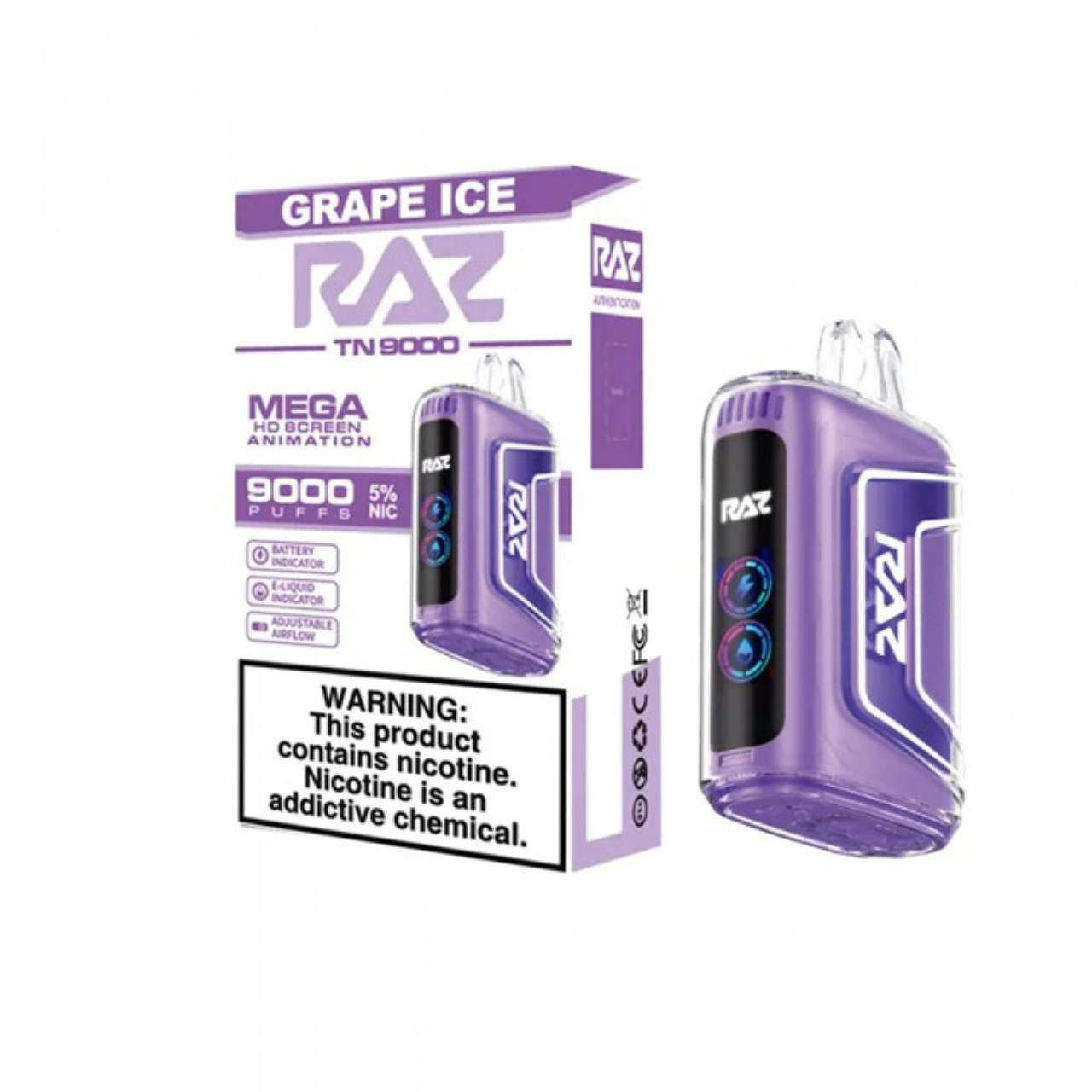 RAZ VAPE 9000 GRAPE ICE - RAZ SMOKESHOP