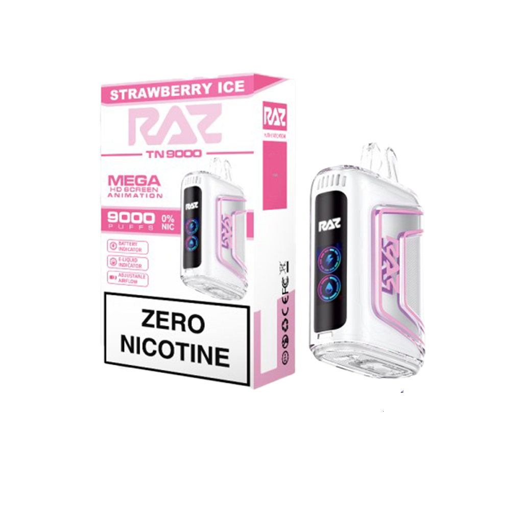 RAZ VAPE 9000 Strawberry Ice - Refreshing Icy Strawberry Flavor