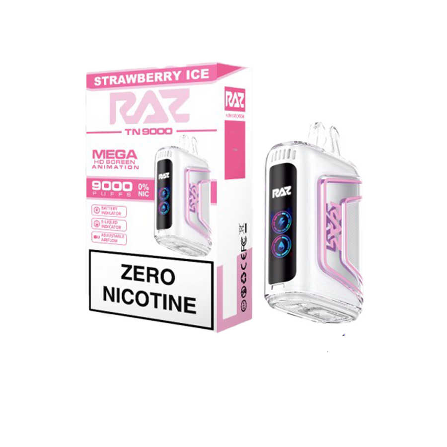 RAZ VAPE 9000 Strawberry Ice - Refreshing Icy Strawberry Flavor