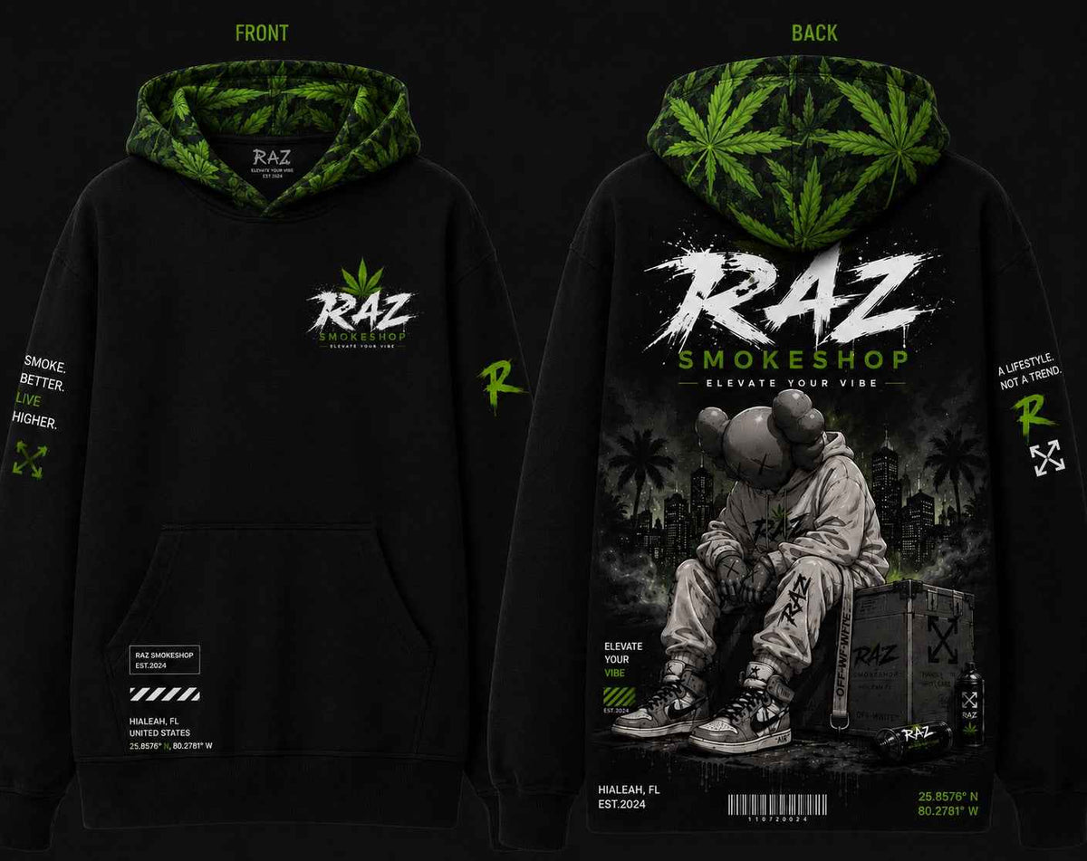 RAZ Allover Leaf Hood Hoodie