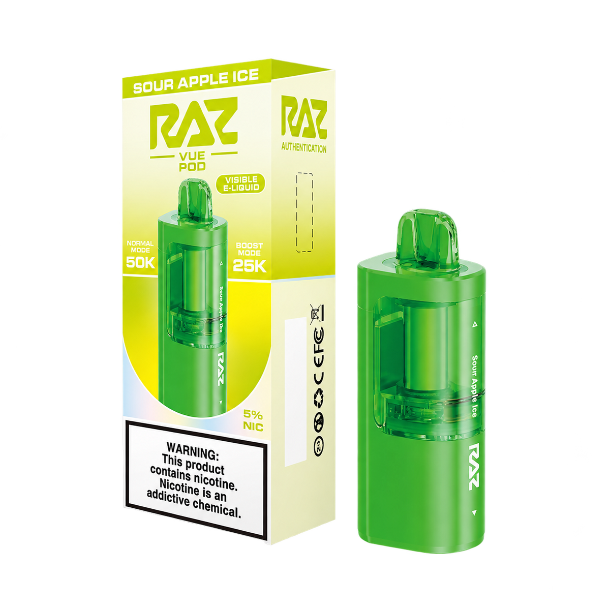 RAZ VUE 50K Sour Apple Ice Disposable Pods