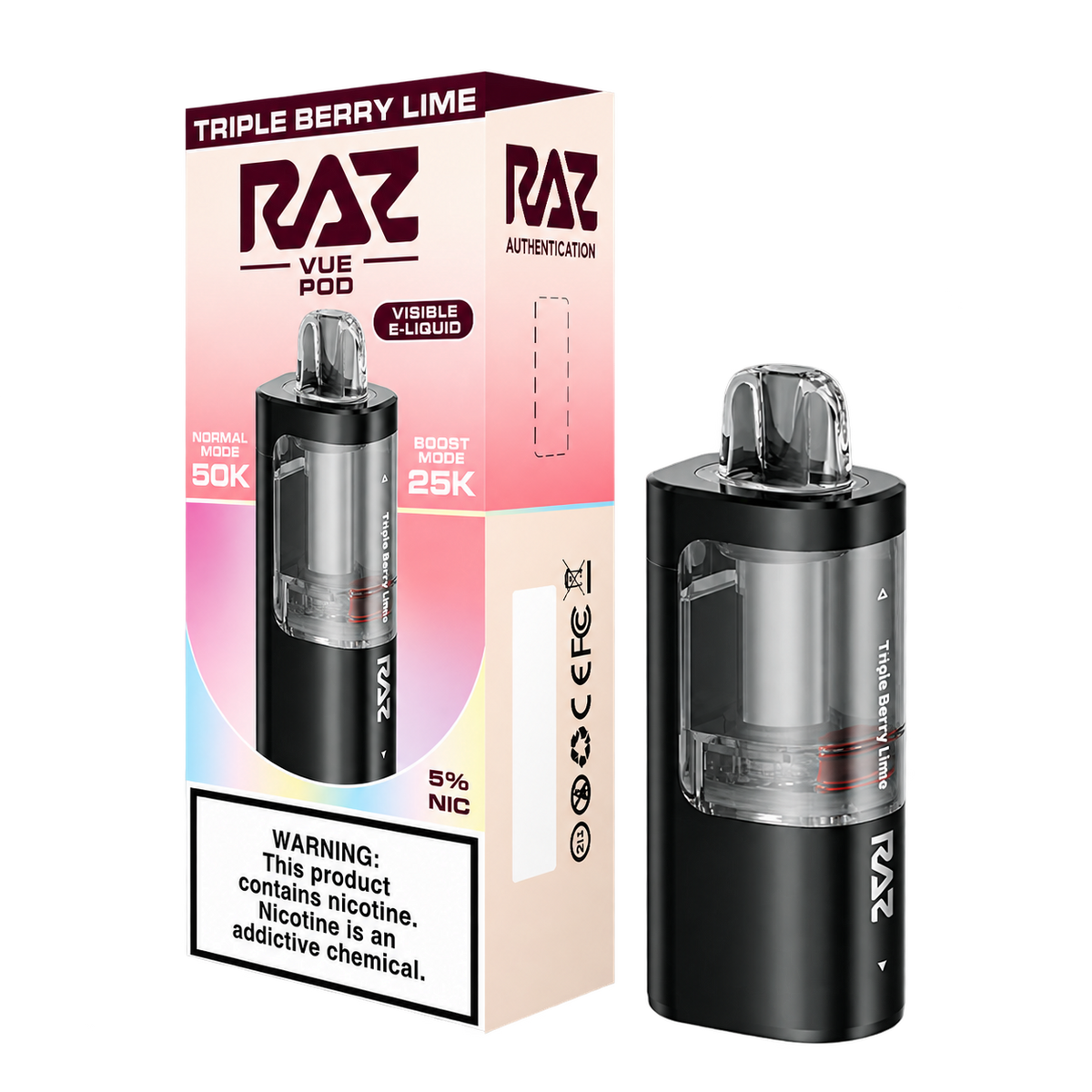 RAZ VUE 50K Triple Berry Lime Disposable Pods